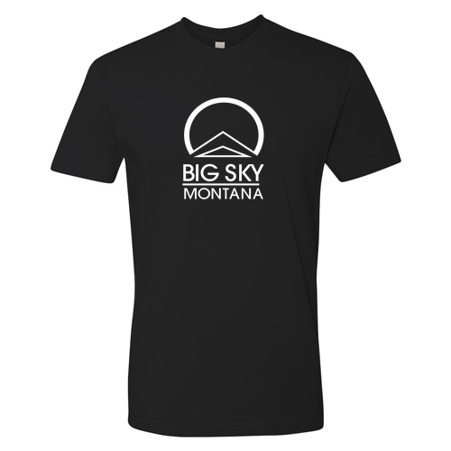 Big Sky Montana White Ink -- Short Sleeve Black