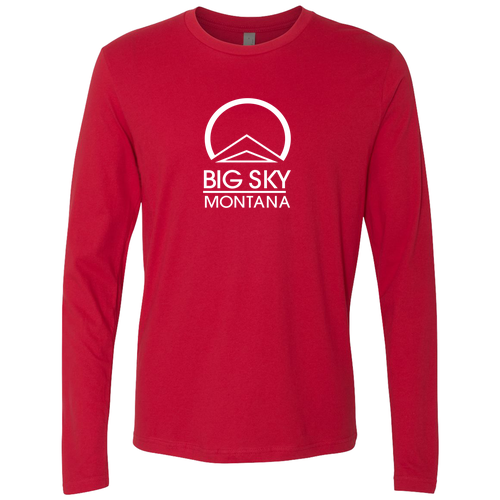 Big Sky Montana White Ink -- Long Sleeve Red