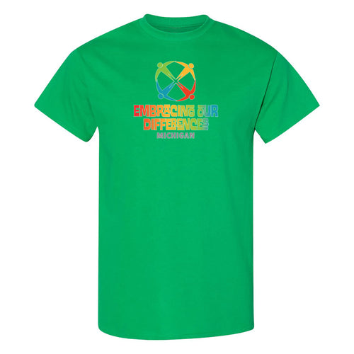 Embracing Our Differences Michigan T-Shirt - Irish Green