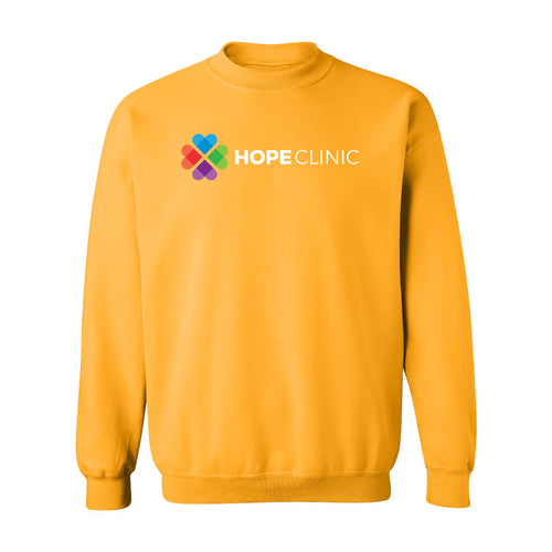 Hope Clinic Logo Crew Pullover Sweatshirt - Gold