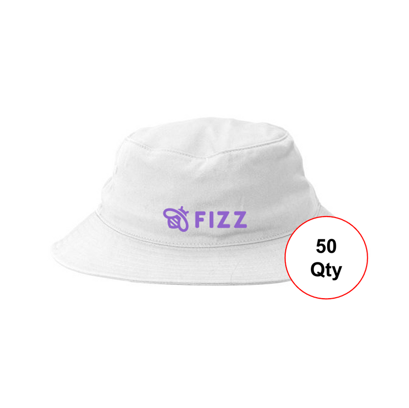Fizz Bucket Hat 50 Pack (Small Box) - White