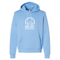 Big Sky Montana White Ink -- Pullover Hooded Sweatshirt Carolina Blue