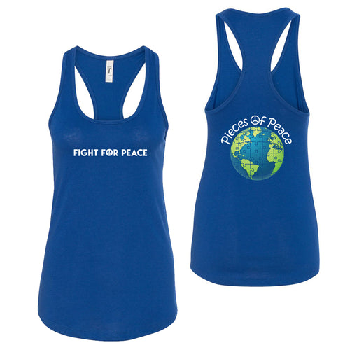 Fight For Piece Racerback Tank Top - Royal