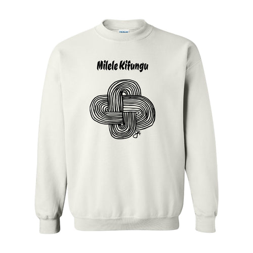 Milele Kifungu Crewneck Sweatshirt - White