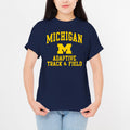 Arch Logo Track and Field University of Michigan Basic Cotton Short Sleeve T-Shirt - Navy
