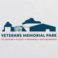 Veterans Memorial Park 3/4 Sleeve Baseball Raglan - Heather White / Vintage Red