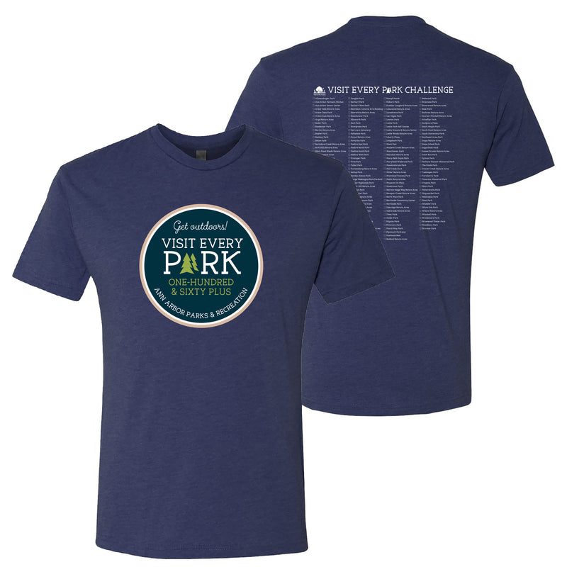 Visit Every Park Challenge Unisex T-Shirt - Vintage Navy