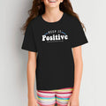 Retro Keep It Positive Youth T-Shirt - Black