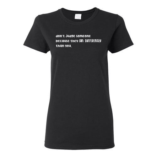 Don't Judge Women's Cotton T-Shirt - Black