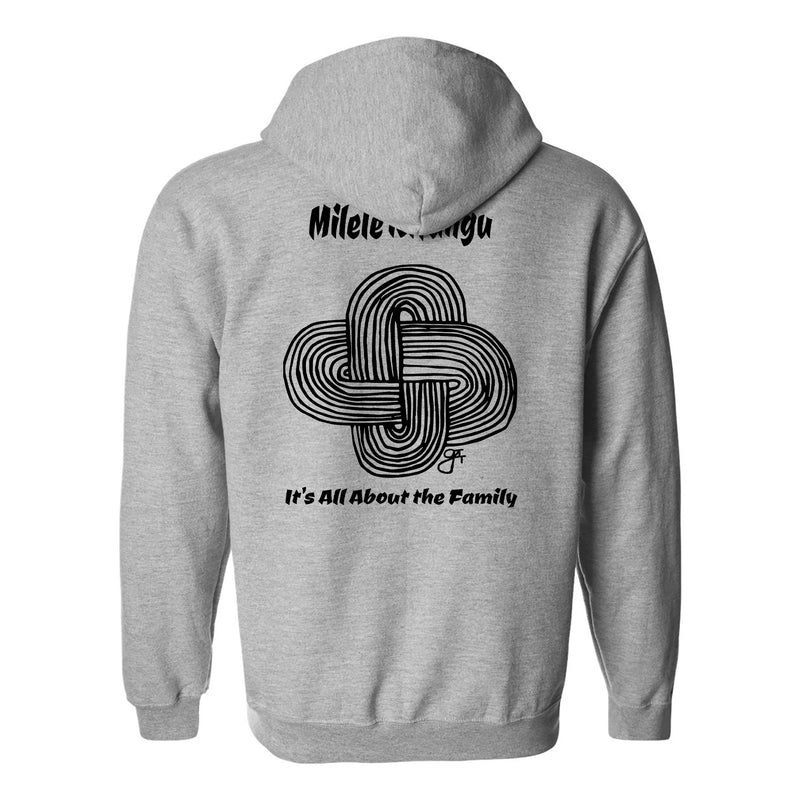 Milele Kifungu Hooded Full Zip Sweatshirt - Sport Grey