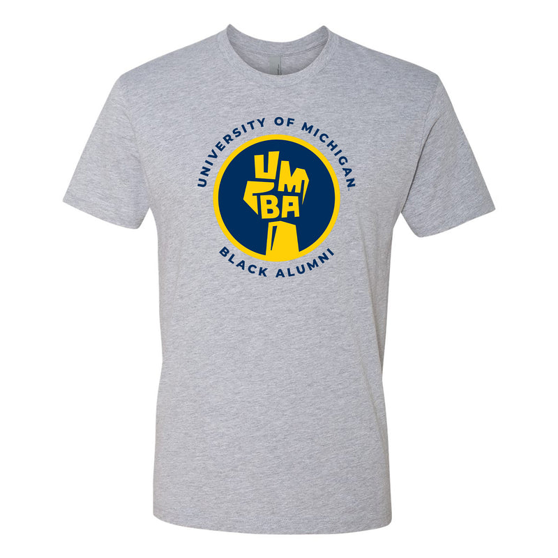 UMBA Maize & Blue Fist Fitted T-Shirt - Heather Grey
