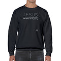 Jesus Is The Hero Of My Story Crewneck Pullover Sweatshirt - Black