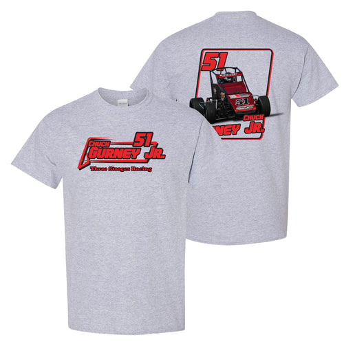 Three Stooges Racing Gurney Jr Unisex Cotton T-Shirt - Sport Grey