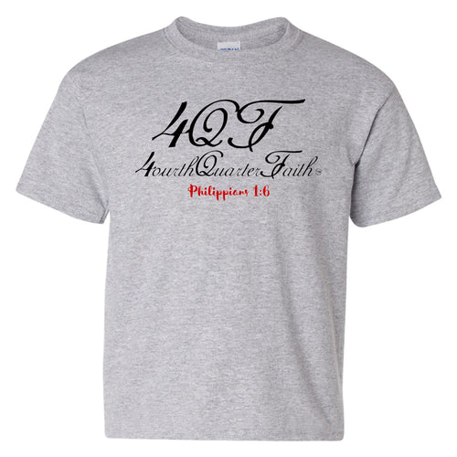 Fourth Quarter Faith Youth T-Shirt - Heather Grey