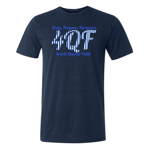 Fourth Quarter Faith Striped Unisex T-Shirt - Navy