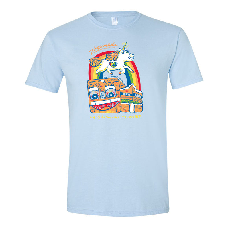 Zingerman's Deli Unicorn Unisex T-Shirt - Light Blue