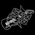 She Rock Guitar Logo Cotton Tee - Black