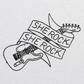 She Rock Guitar Logo Triblend Raglan - Vintage Red/Heather White