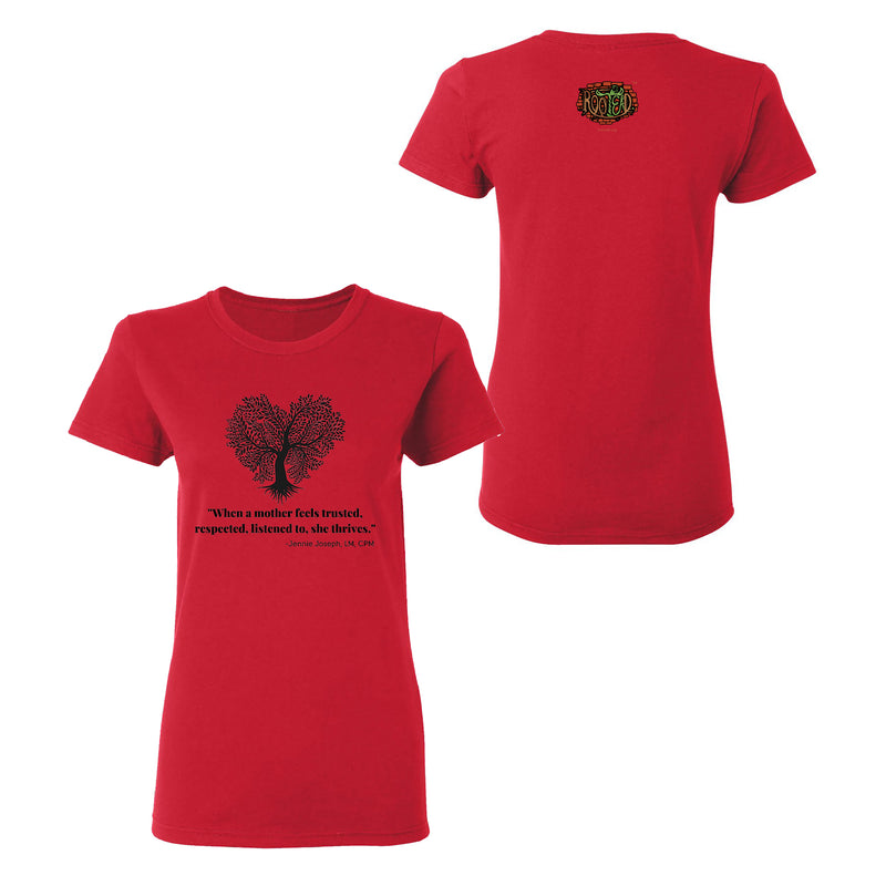 Rootead When a Mother Feels Trusted Ladies T-Shirt- Red