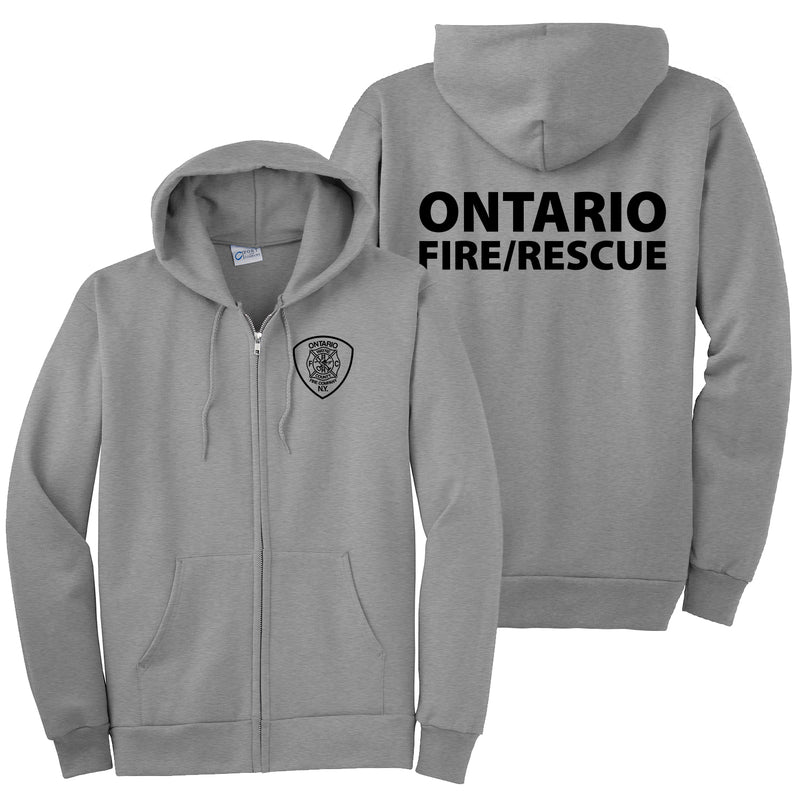 Ontario Fire Tall Full Zip Hooded Sweatshirt- Athletic Heather