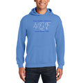 Fourth Quarter Faith Logo Striped Pullover Hooded Sweatshirt- Blue