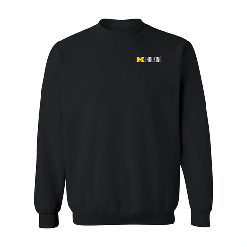 UM Housing Logo Crewneck Sweatshirt- Black