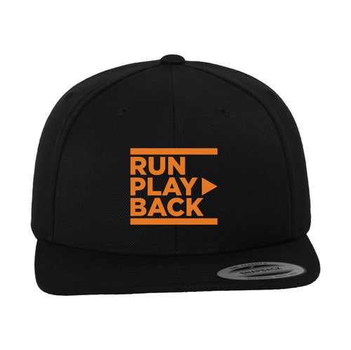 RunPlayBack Logo Snapback Hat- Black