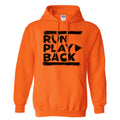 RunPlayBack Hand Sketched Logo Pullover Hooded Sweatshirt - Orange