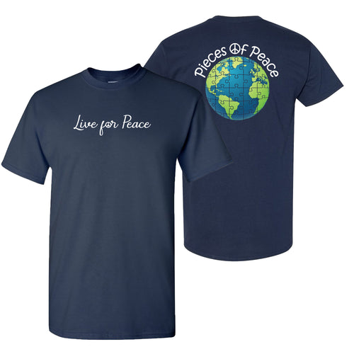 Live For Peace Unisex T-shirt - Navy