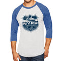 NYPD Triathlon Web Distress Logo Raglan - Heather White/Vintage Royal