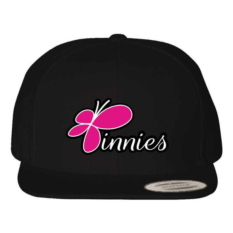 Pinnies Flatbill Hat Logo - Black