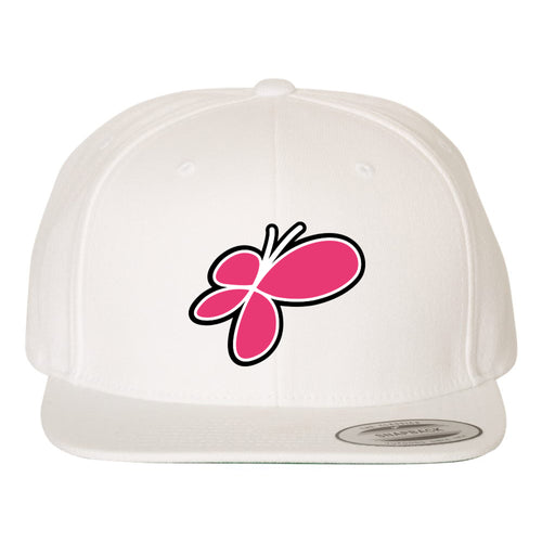 Pinnies Flatbill Hat Butterfly - White